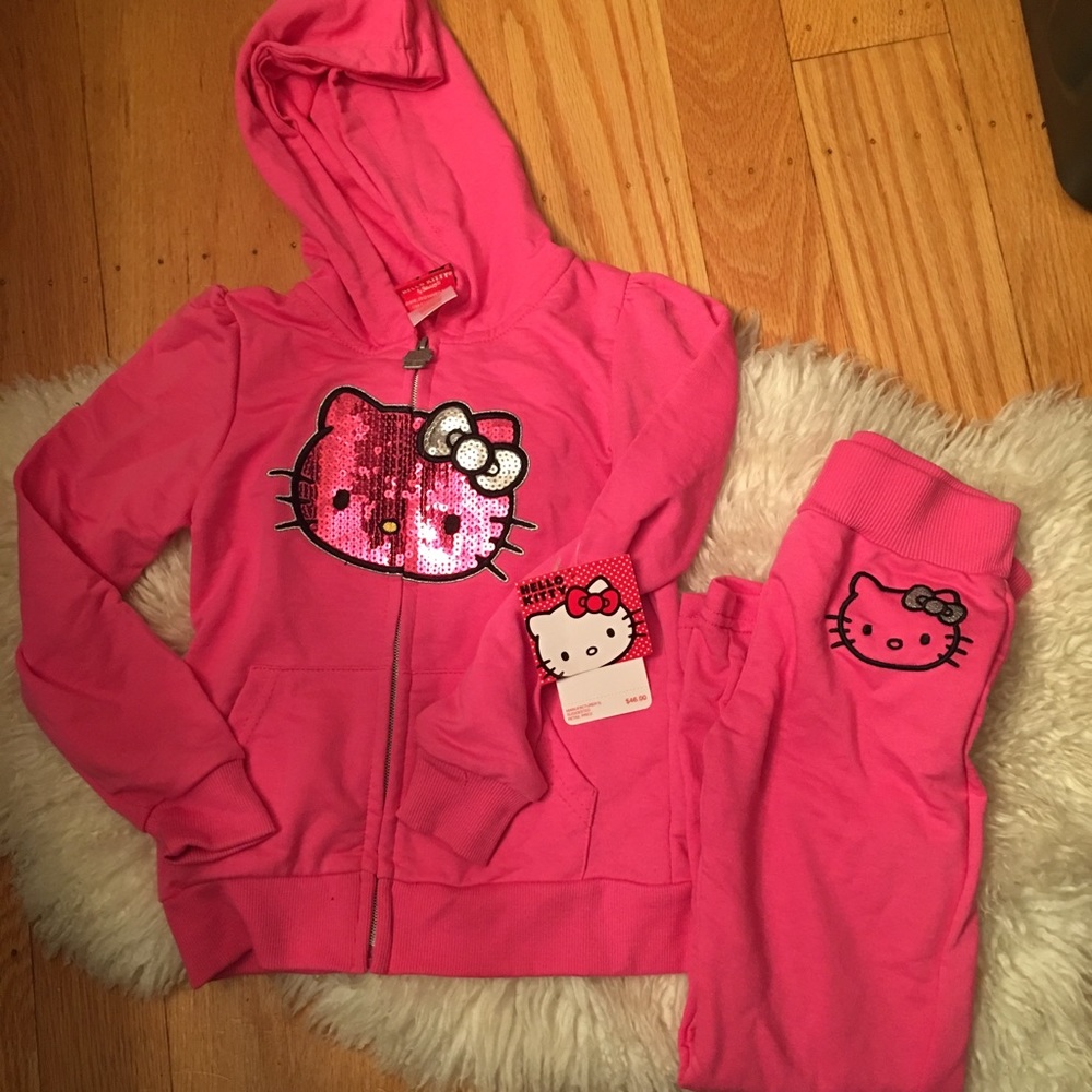 Nwt pink hello kitty terry active set size 5